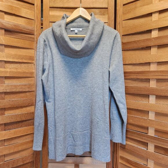 NorthStyle Gray Cowl Neck Long Sleeve Sweater Women L Rayon Polyester - Picture 10 of 11